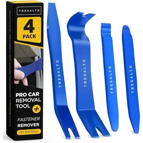 Auto Trim Removal Tool Set - 4pcs No-Scratch Plastic Pry Tool Kit for Car Interior - Fastener, Clip, Door Panel, Molding, and Dashboard Removal Tools - Easy-to-Use Auto Trim Tools for Vehicles 