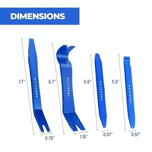 Auto Trim Removal Tool Set - 4pcs No-Scratch Plastic Pry Tool Kit for Car Interior - Fastener, Clip, Door Panel, Molding, and Dashboard Removal Tools - Easy-to-Use Auto Trim Tools for Vehicles - 3
