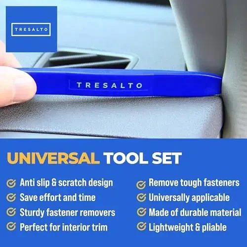 Auto Trim Removal Tool Set - 4pcs No-Scratch Plastic Pry Tool Kit for Car Interior - Fastener, Clip, Door Panel, Molding, and Dashboard Removal Tools - Easy-to-Use Auto Trim Tools for Vehicles - 4