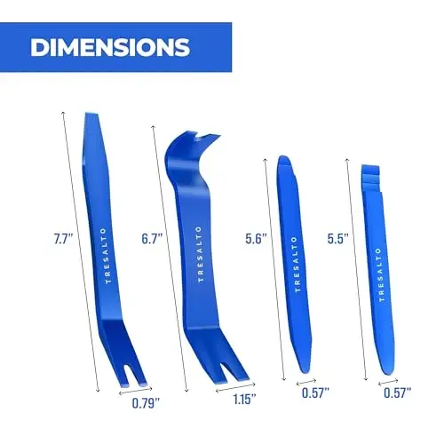 Auto Trim Removal Tool Set - 4pcs No-Scratch Plastic Pry Tool Kit for Car Interior - Fastener, Clip, Door Panel, Molding, and Dashboard Removal Tools - Easy-to-Use Auto Trim Tools for Vehicles - 3