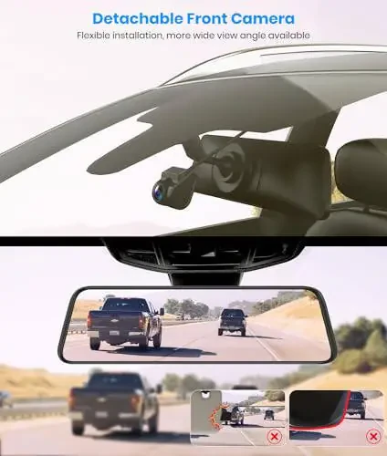 AUTO-VOX T9PRO OEM Rear View Mirror Camera with Detached Front Lens, 9.35