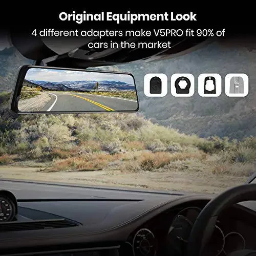 AUTO-VOX V5PRO 1080P 9.35'' OEM Камера заднего вида, Полностью ламинированное ультратонкое сенсорное зеркало, видеорегистратор для передней и задней части без бликов, супер ночное видение, зеркало камеры заднего вида - 4