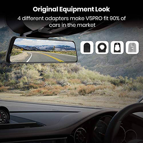 AUTO-VOX V5PRO 1080P 9.35'' OEM Orqa Ko'rinish oynasi kamerasi, To'liq laminatlangan ultra yupqa sensorli oyna Dash kamerasi Old va Orqa oynada yorug'liksiz, Super tungi ko'rish Avtomobil orqa kamera oynasi - 4