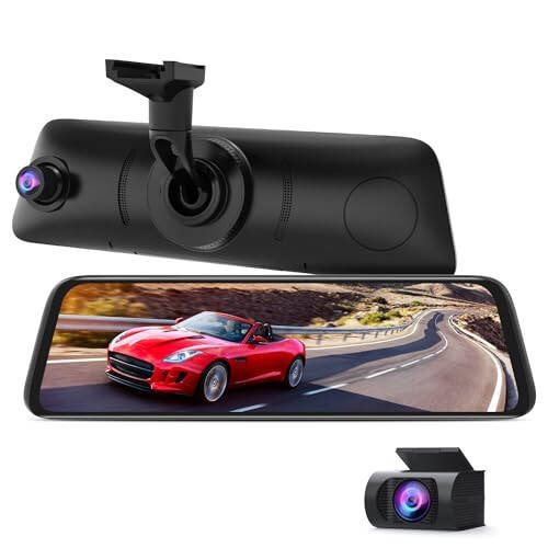 AUTO-VOX V5PRO 1080P 9.35'' OEM Rear View Mirror Camera, Full Laminated Ultrathin Touch Screen Mirror Dash Cam Front and Rear with No Glare, Super Night Vision Car Backup Camera Mirror - 1