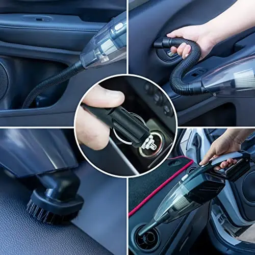 AUTODECO 20Pcs Car Cleaning Wash Kit Interior Detailing Cleaner Kit with High Power Handheld Vacuum, Brush Set, Windshield Tool, Duster, Towels, Complete Car Care Tools, Blue - 3