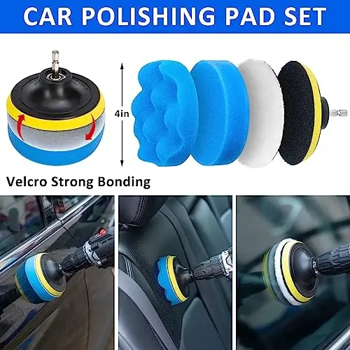 AUTODECO 27Pcs Avtomobilni detallash cho'tkasi to'plami, Avtomobilni detallash to'plami, Avtomobilni detallash burg'usi cho'tkasi to'plami, Avtomobilni detallash cho'tkalari, Ichki, tashqi, g'ildiraklar uchun avtomobil yuvish tozalash vositalari to'plami, Moviy - 3