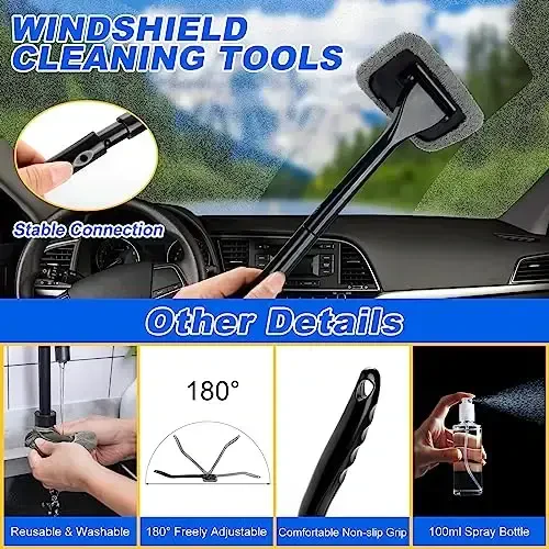 AUTODECO 27Pcs Car Detailing Brush Set, Car Detailing Kit, Auto Detailing Drill Brush Set, Car Detailing Brushes, Car Wash Cleaning Tools Kit for Interior, Exterior, Wheels, Blue - 4