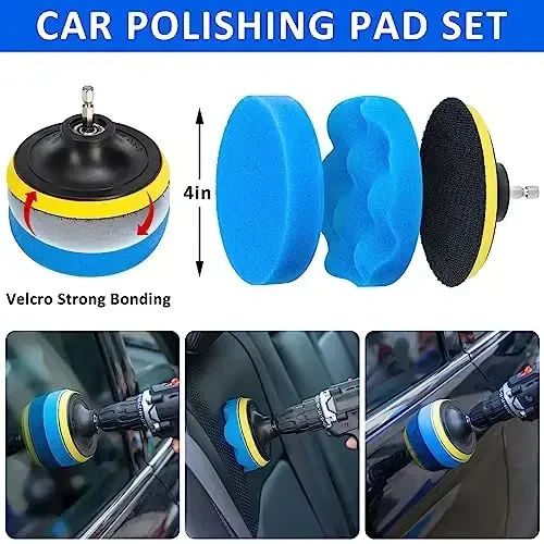 AUTODECO 30Pcs Car Detailing Brush Set, Car Detailing Kit, Auto Detailing Drill Brush Set, Car Detailing Brushes, Car Wash Cleaning Tools Kit for Interior, Exterior, Wheels, Blue - 3