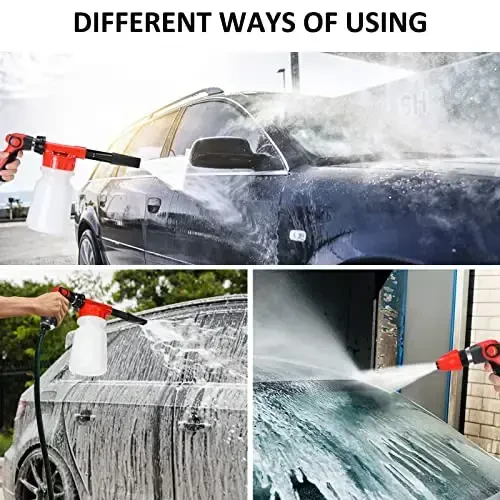 AUTODECO 35Pcs Car Wash Detailing Kit Cleaning Kits with Foam Gun Sprayer Collapsible Bucket Brush Large Wash Mitt Towels Complete Interior Exterior Car Washing Supply Set Black - 2