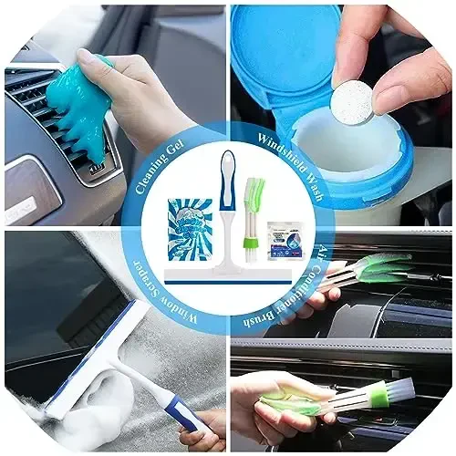 AUTODECO 37Pcs Car Detailing Brush Set, Car Detailing Kit, Auto Detailing Drill Brush Set, Car Detailing Brushes, Car Wash Cleaning Tools Kit with Car Vacuum for Interior, Exterior, Wheels, Blue - 7