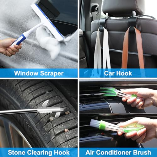 AUTODECO 40Pcs Car Wash Detailing Kit Cleaning Kits with Foam Gun Sprayer Vacuum with Long Cord Drill Brush Large Wash Mitt Towels Complete Interior Exterior Car Washing Supply Set Black - 9