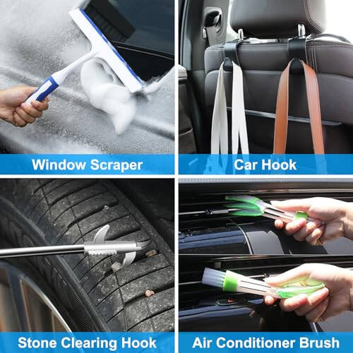 AUTODECO 40Pcs Car Wash Detailing Kit Cleaning Kits with Foam Gun Sprayer Vacuum with Long Cord Drill Brush Large Wash Mitt Towels Complete Interior Exterior Car Washing Supply Set Black - 9