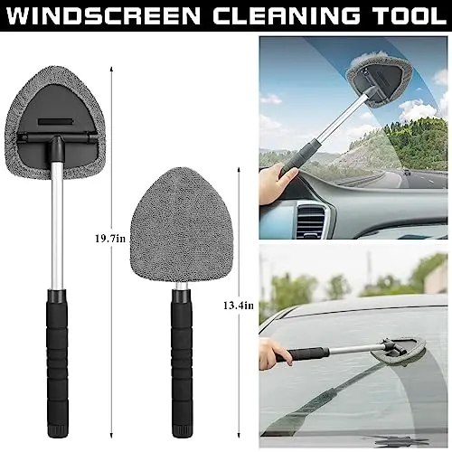AUTODECO 40Pcs Car Wash Detailing Kit Cleaning Kits with Foam Gun Sprayer Vacuum with Long Cord Drill Brush Large Wash Mitt Towels Complete Interior Exterior Car Washing Supply Set Black - 2