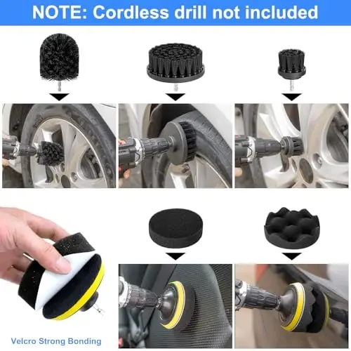 AUTODECO 43Pcs Car Wash Detailing Kit Cleaning Kits with Foam Gun Sprayer Long Handle Mop Car Vacuum Drill Brush Large Wash Mitt Towels Complete Interior Exterior Car Washing Supply Set Blue - 5