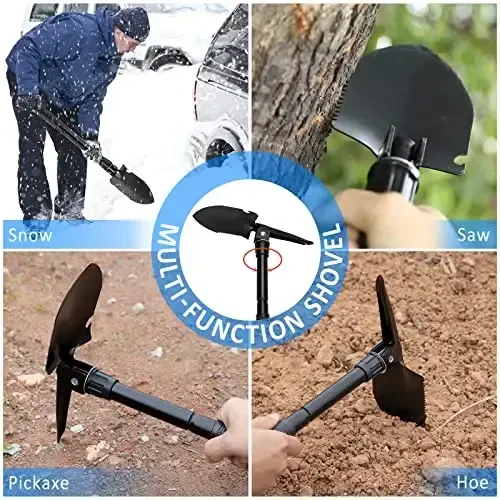 AUTODECO 82Pcs Avtomobil Yo'l chetidagi favqulodda vaziyatlar to'plami o'tish kabeli bilan - Belkurak bilan avtomobil xavfsizligi to'plami - 4