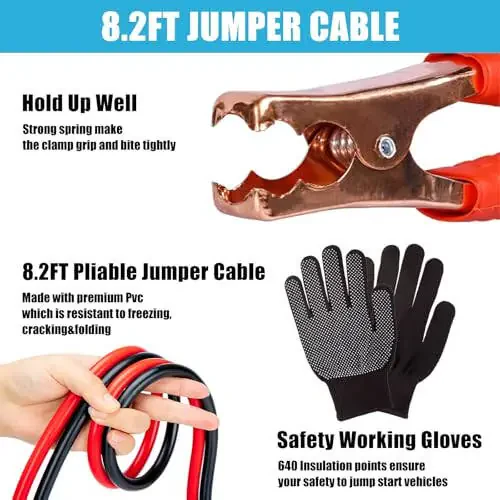 AUTODECO Автомобильный аварийный комплект, портативный комплект безопасности для автомобиля, черные - 4