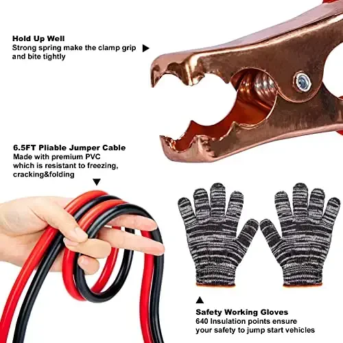 AUTODECO Car Emergency Roadside Kit Safety Assistance Kit for Vehicle with Shovel Jumper Cable First Aid Kit - 4