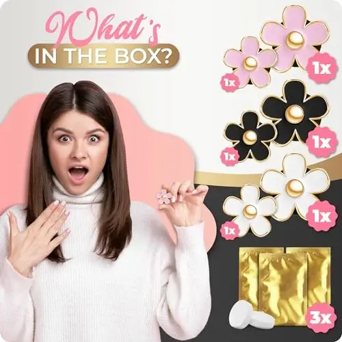 Automotive Colorful Car Decoration - Air Vent & AC Outlet Clips - Air Freshener & Interior Car Decor for Girls & Women (Black, White, Light Pink, Lavender, Eucalyptus, Jasmin) - 5