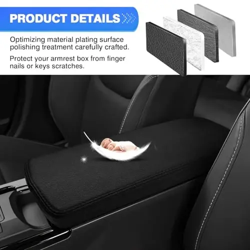 Autorder Center Console Cover for 2023-2025 2026 Toyota Prius Accessories Armrest Cover Anti-Scratch Middle Console Pad Leather Armrest Protector - 4
