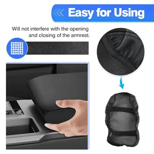 Autorder Center Console Cover for 2024-2025 2026 Toyota Land Cruiser LC250 Accessories Armrest Cover Anti-Scratch Middle Console Pad Leather Armrest Protector - 5