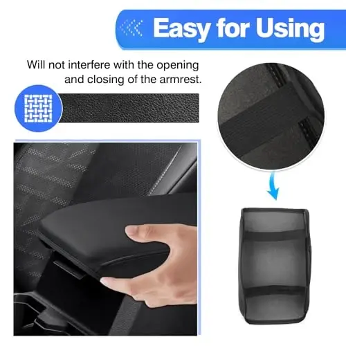 Autorder Center Console Cover for 2024 2025 2026 Toyota Tacoma Accessories Armrest Cover Anti-Scratch Middle Console Pad Leather Armrest Protector - 5