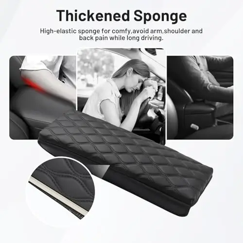 Autorder Center Console Cover for 2025-2026 Toyota Camry Accessories Armrest Cushion Cover Nappa Leather Middle Console Covers Camry Console Cushion Pad Anti-Scratch - 3