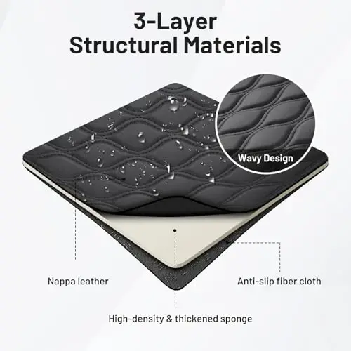 Autorder Center Console Cover for 2025-2026 Toyota Camry Accessories Armrest Cushion Cover Nappa Leather Middle Console Covers Camry Console Cushion Pad Anti-Scratch - 4