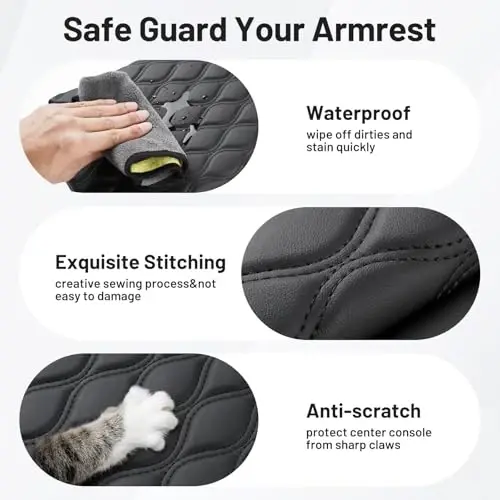 Autorder Center Console Cover for 2025-2026 Toyota Camry Accessories Armrest Cushion Cover Nappa Leather Middle Console Covers Camry Console Cushion Pad Anti-Scratch - 5