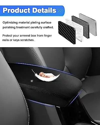 Autorder Center Console Cover for Toyota Corolla Cross 2022-2025 2026 Accessories Armrest Cover Anti-Scratch Middle Console Pad Leather Armrest Protector - 4