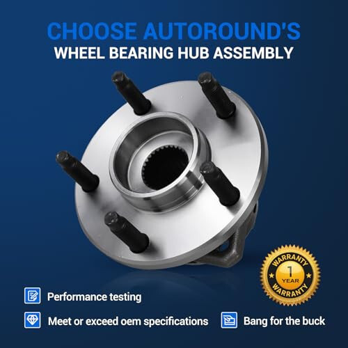 Autoround 513214 Front Wheel Hub and Bearing Assembly Fit for Chevy Malibu 04-12, Cobalt/HHR 08-10, Pontiac G6 05-10, Saturn Aura 07-09, 5-Lug w/ABS - 4