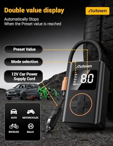 AUTOWN Flat Tire Repair Kit with Air Compressor 54 Pieces for Car, Motorcycle, ATV, Jeep, Truck, Tractor Flat Tire Repair (54PCS) - 3