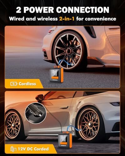 AUXBEAM H4 Portable Air Compressor, 150PSI 4000mAh Car Tire Inflator Pump, 12V 4 Preset Inflation Modes, Cordless Smart Air Pump With LCD Screen for Car, Motorcycle, Bike, Ball - 5