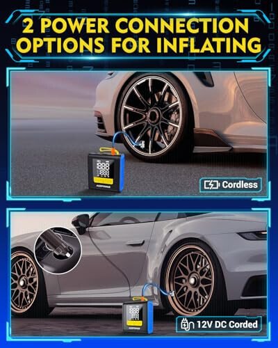 Auxpower H4 Tire Inflator Portable Air Compressor, 150PSI Fast Inflation Air Pump with Pressure Gauge, Auto-Shutoff and LED Light, 12V Cordless Tire Inflator for Car, Motorcycle, Bicycle, Balls - 5