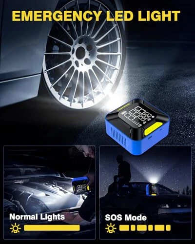 AUXPOWER Tire Inflator Portable Air Compressor, 28MM Big Cylinder Tire Pump for Car with Auto-Shutoff, 150PSI & 7800mAh Portable Cordless Tires Compressor for Pickup SUV MPV Car Motorcycle Bike Ball - 5