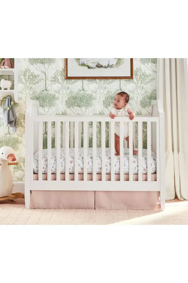 Ava Regency Canopy Crib and Cradle, Stylish Hollywood Style and Convertible Design - 5