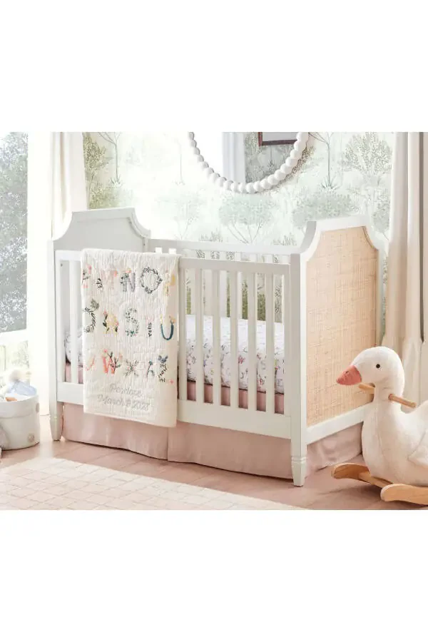 Ava Regency Canopy Crib and Cradle, Stylish Hollywood Style and Convertible Design - 7