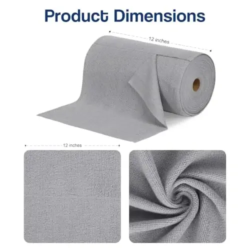 Avalon Towels Microfiber Cleaning Cloth Roll (Value Pack of 75) - Size 12x12 Inches, Tear Away Microfiber Towel Rolls, Highly Absorbent, Reusable, Lint and Streak Free Cleaning Rags for Home - Avalon Towels (1)