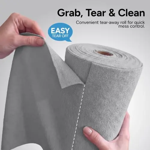 Avalon Towels Microfiber Cleaning Cloth Roll (Value Pack of 75) - Size 12x12 Inches, Tear Away Microfiber Towel Rolls, Highly Absorbent, Reusable, Lint and Streak Free Cleaning Rags for Home - 3