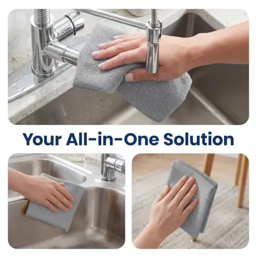 Avalon Towels Microfiber Cleaning Cloth Roll (Value Pack of 75) - Size 12x12 Inches, Tear Away Microfiber Towel Rolls, Highly Absorbent, Reusable, Lint and Streak Free Cleaning Rags for Home - 5