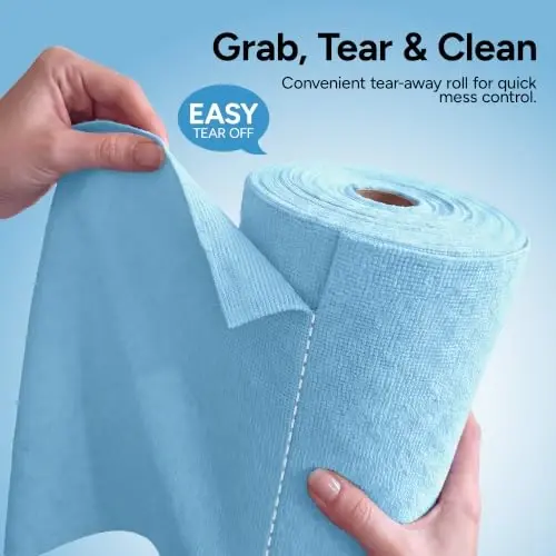 Avalon Towels Microfiber Cleaning Cloth Roll (Value Pack of 75) - Size 12x12 Inches, Tear Away Microfiber Towel Rolls, Highly Absorbent, Reusable, Lint and Streak Free Cleaning Rags for Home - 3