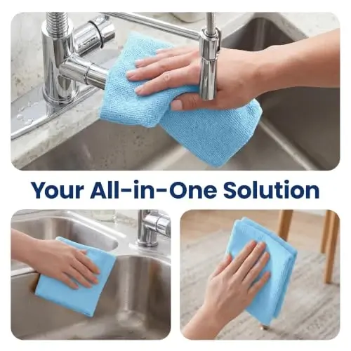 Avalon Towels Microfiber Cleaning Cloth Roll (Value Pack of 75) - Size 12x12 Inches, Tear Away Microfiber Towel Rolls, Highly Absorbent, Reusable, Lint and Streak Free Cleaning Rags for Home - 5