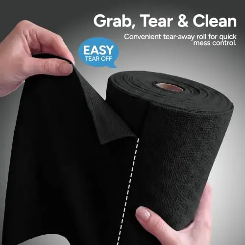 Avalon Towels Microfiber Cleaning Cloth Roll (Value Pack of 75) - Size 12x12 Inches, Tear Away Microfiber Towel Rolls, Highly Absorbent, Reusable, Lint and Streak Free Cleaning Rags for Home - 3