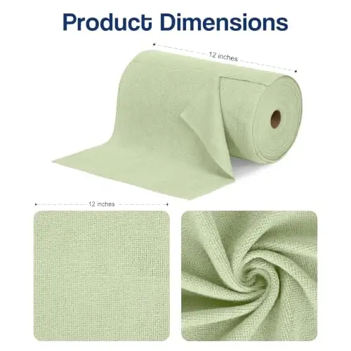 Avalon Towels Microfiber Cleaning Cloth Roll (Value Pack of 75) - Size 12x12 Inches, Tear Away Microfiber Towel Rolls, Highly Absorbent, Reusable, Lint and Streak Free Cleaning Rags for Home - 2