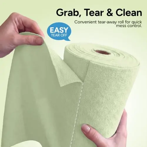Avalon Towels Microfiber Cleaning Cloth Roll (Value Pack of 75) - Size 12x12 Inches, Tear Away Microfiber Towel Rolls, Highly Absorbent, Reusable, Lint and Streak Free Cleaning Rags for Home - 3
