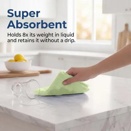 Avalon Towels Microfiber Cleaning Cloth Roll (Value Pack of 75) - Size 12x12 Inches, Tear Away Microfiber Towel Rolls, Highly Absorbent, Reusable, Lint and Streak Free Cleaning Rags for Home - 4