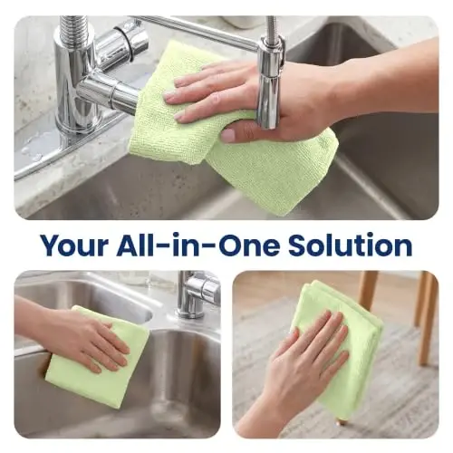 Avalon Towels Microfiber Cleaning Cloth Roll (Value Pack of 75) - Size 12x12 Inches, Tear Away Microfiber Towel Rolls, Highly Absorbent, Reusable, Lint and Streak Free Cleaning Rags for Home - 5