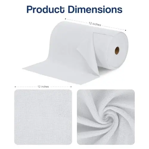 Avalon Towels Microfiber Cleaning Cloth Roll (Value Pack of 75) - Size 12x12 Inches, Tear Away Microfiber Towel Rolls, Highly Absorbent, Reusable, Lint and Streak Free Cleaning Rags for Home - Avalon Towels (1)