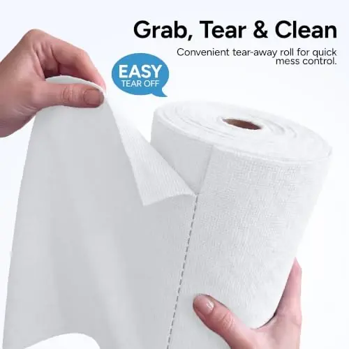 Avalon Towels Microfiber Cleaning Cloth Roll (Value Pack of 75) - Size 12x12 Inches, Tear Away Microfiber Towel Rolls, Highly Absorbent, Reusable, Lint and Streak Free Cleaning Rags for Home - 3