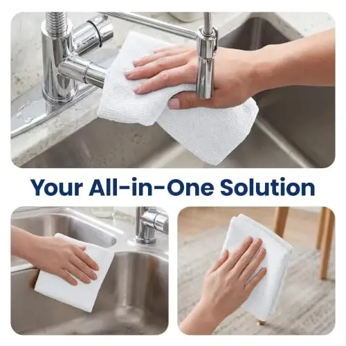 Avalon Towels Microfiber Cleaning Cloth Roll (Value Pack of 75) - Size 12x12 Inches, Tear Away Microfiber Towel Rolls, Highly Absorbent, Reusable, Lint and Streak Free Cleaning Rags for Home - 5