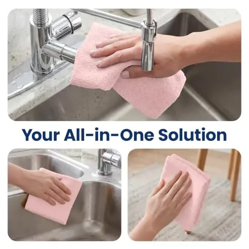 Avalon Towels Microfiber Cleaning Cloth Roll (Value Pack of 75) - Size 12x12 Inches, Tear Away Microfiber Towel Rolls, Highly Absorbent, Reusable, Lint and Streak Free Cleaning Rags for Home - 5